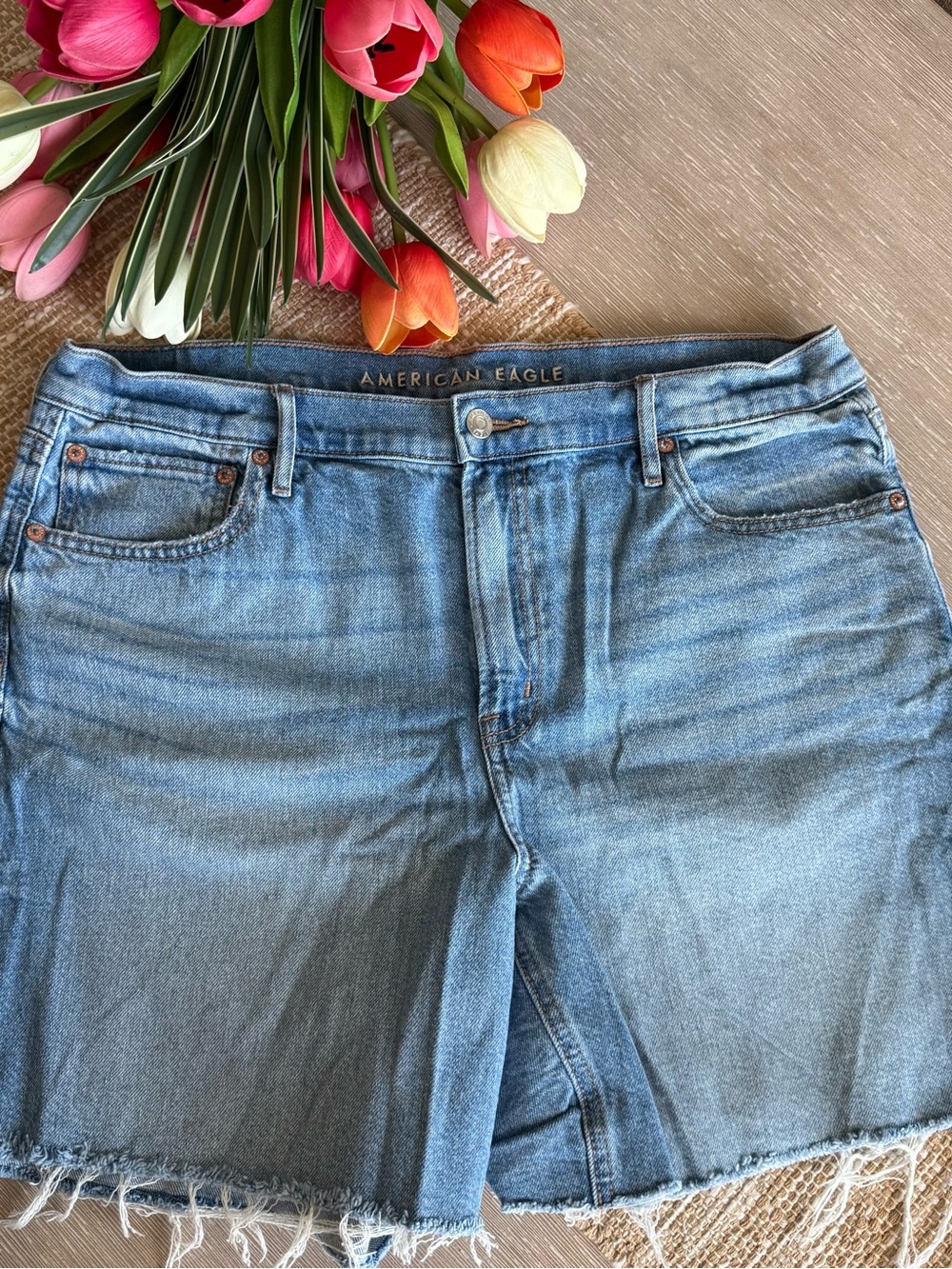 American Eagle Outfitters Light Blue Boyfriend Denim Shorts